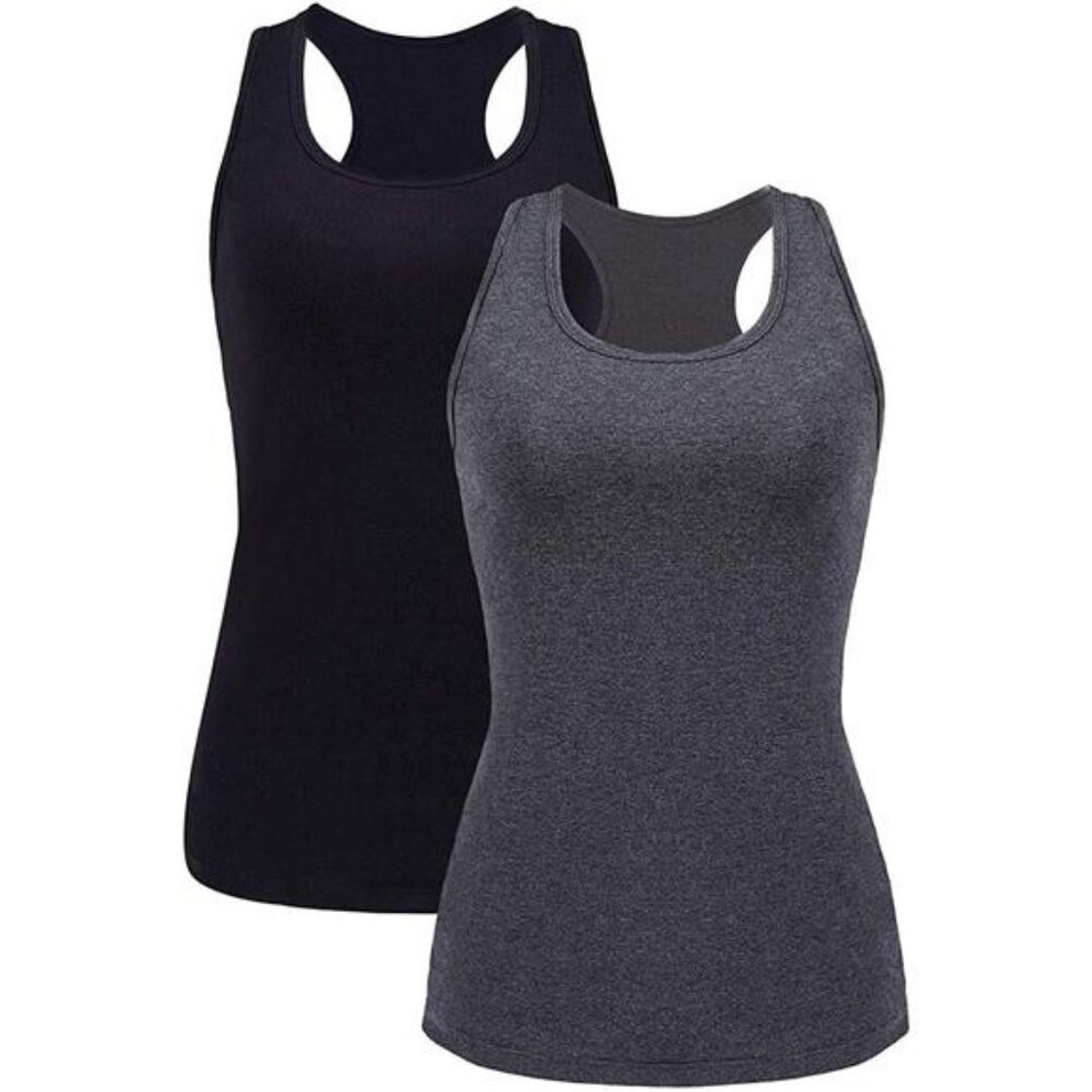 beautyin Women Tank Top with Shelf Bra Racerback Workout Yoga Tops Undershirt